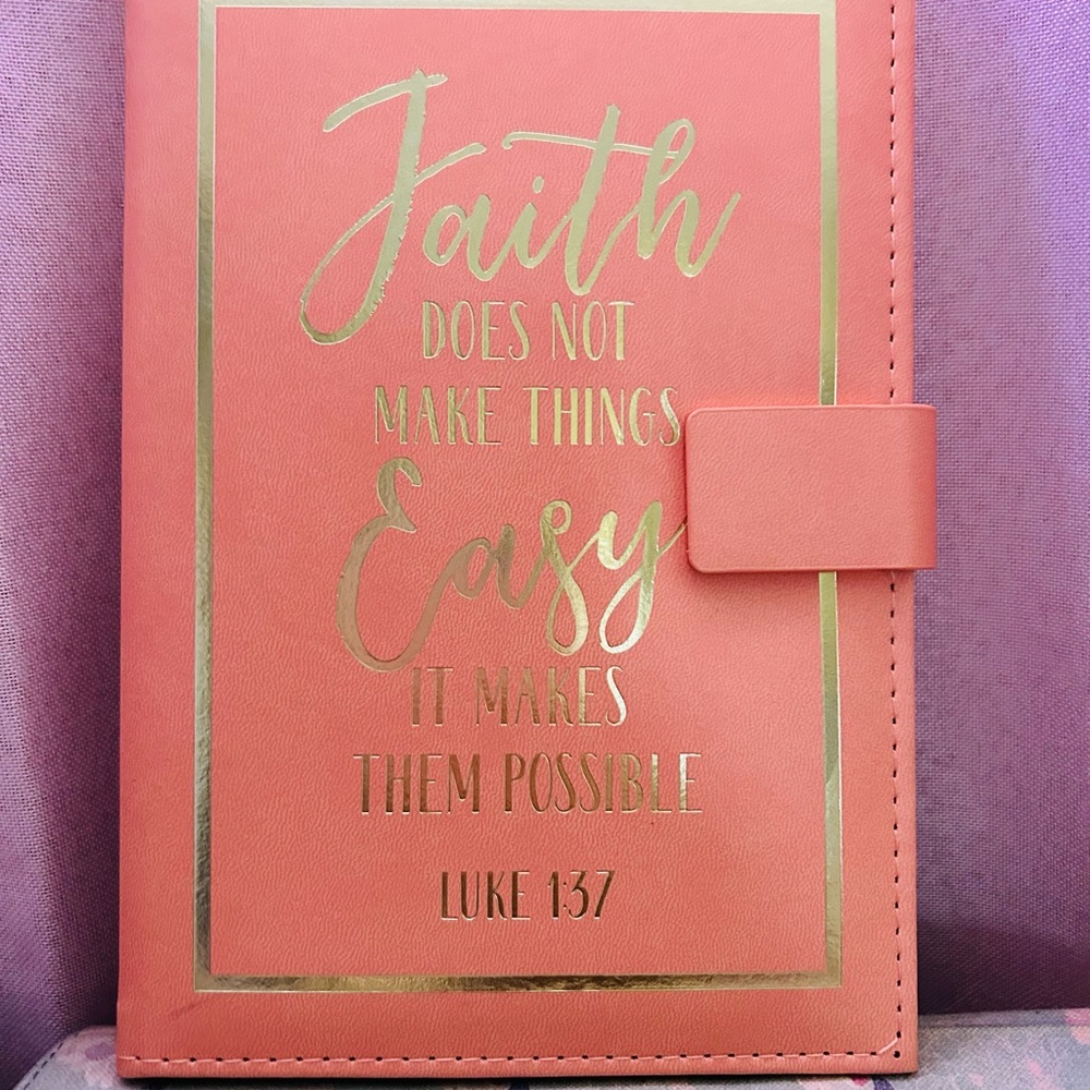 Beautiful Coral and Gold Christian Journal